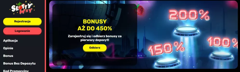 Slottyway kasyno online — bonus powitalny 450% + 30 zł za rejestrację bez depozytu